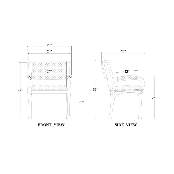 Melrose Padded Arm Dining Chair by Furniture-Blue Hand Home