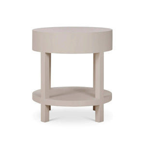 Bramble Milan Linen Wrapped Side Table In Putty-Bramble-Blue Hand Home