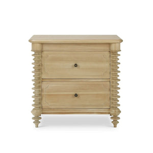 Bramble Milano 2 Drawer Bedside Table in Fruitwood-Bramble-Blue Hand Home