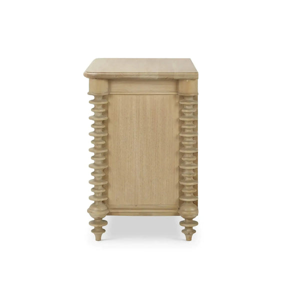 Bramble Milano 2 Drawer Bedside Table in Fruitwood-Bramble-Blue Hand Home