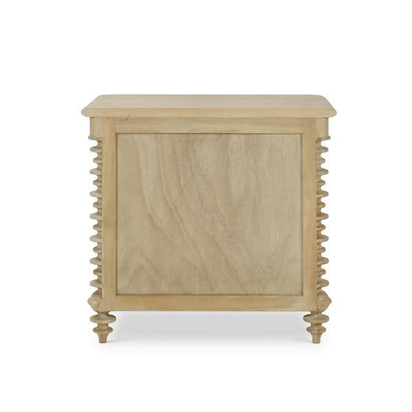 Bramble Milano 2 Drawer Bedside Table in Fruitwood-Bramble-Blue Hand Home