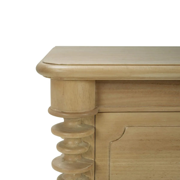 Bramble Milano 2 Drawer Bedside Table in Fruitwood-Bramble-Blue Hand Home