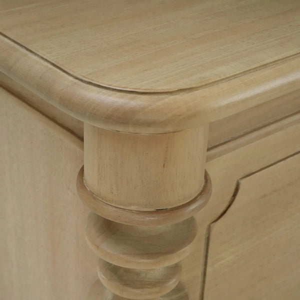 Bramble Milano 2 Drawer Bedside Table in Fruitwood-Bramble-Blue Hand Home