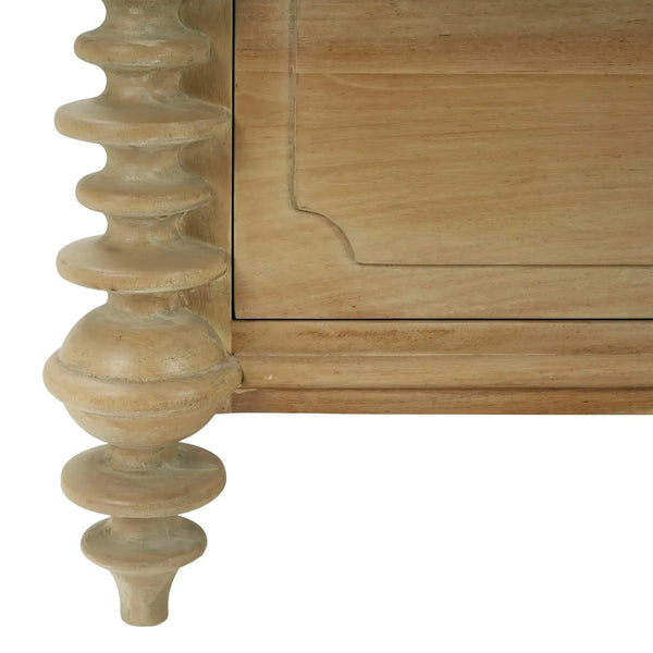Bramble Milano 2 Drawer Bedside Table in Fruitwood-Bramble-Blue Hand Home