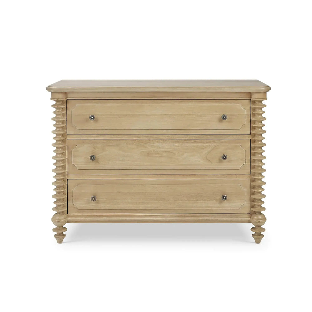 Bramble Milano 3 Drawer Dresser in Fruitwood-Bramble-Blue Hand Home
