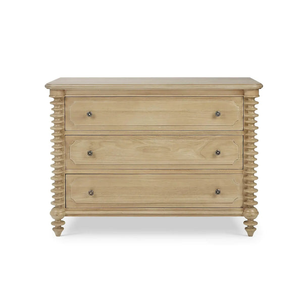 Bramble Milano 3 Drawer Dresser in Fruitwood-Bramble-Blue Hand Home