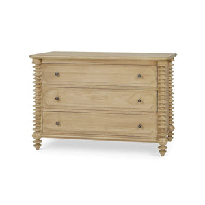 Bramble Milano 3 Drawer Dresser in Fruitwood-Bramble-Blue Hand Home