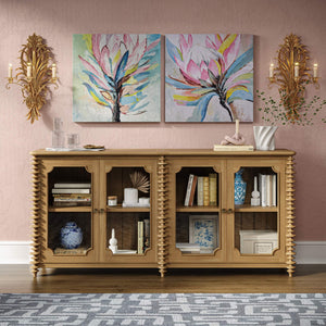 Bramble Milano 4 Door Sideboard In Fruitwood-Bramble-Blue Hand Home