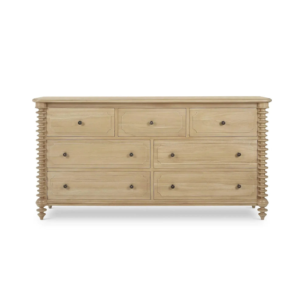 Bramble Milano 7 Drawer Dresser in Fruitwood-Bramble-Blue Hand Home