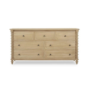 Bramble Milano 7 Drawer Dresser in Fruitwood-Bramble-Blue Hand Home