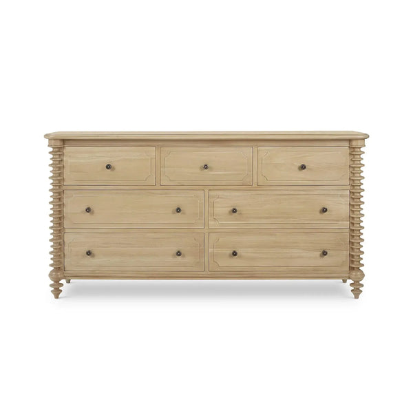 Bramble Milano 7 Drawer Dresser in Fruitwood-Bramble-Blue Hand Home