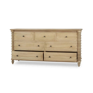 Bramble Milano 7 Drawer Dresser in Fruitwood-Bramble-Blue Hand Home
