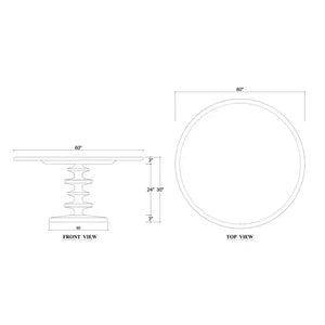 Bramble Milano Round Dining Table 60" In Walnut-Bramble-Blue Hand Home