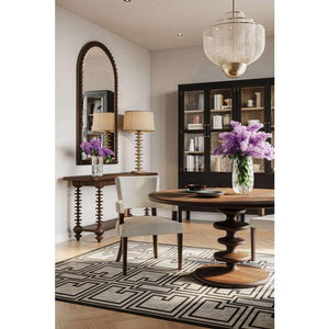 Bramble Milano Round Dining Table 60" In Walnut-Bramble-Blue Hand Home