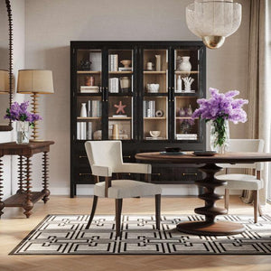 Bramble Milano Round Dining Table 60" In Walnut-Bramble-Blue Hand Home