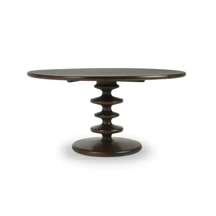 Bramble Milano Round Dining Table 60" In Walnut-Bramble-Blue Hand Home