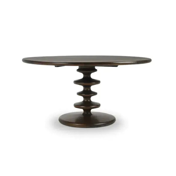Bramble Milano Round Dining Table 60" In Walnut-Bramble-Blue Hand Home