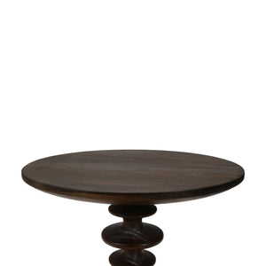 Bramble Milano Round Side Table In Walnut-Bramble-Blue Hand Home