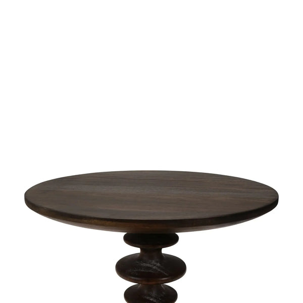 Bramble Milano Round Side Table In Walnut-Bramble-Blue Hand Home