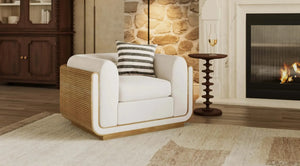 Bramble Milano Round Side Table In Walnut-Bramble-Blue Hand Home