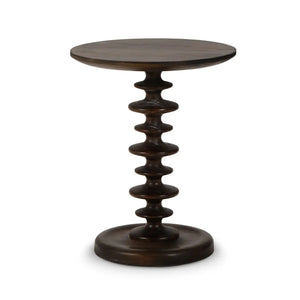 Bramble Milano Round Side Table In Walnut-Bramble-Blue Hand Home