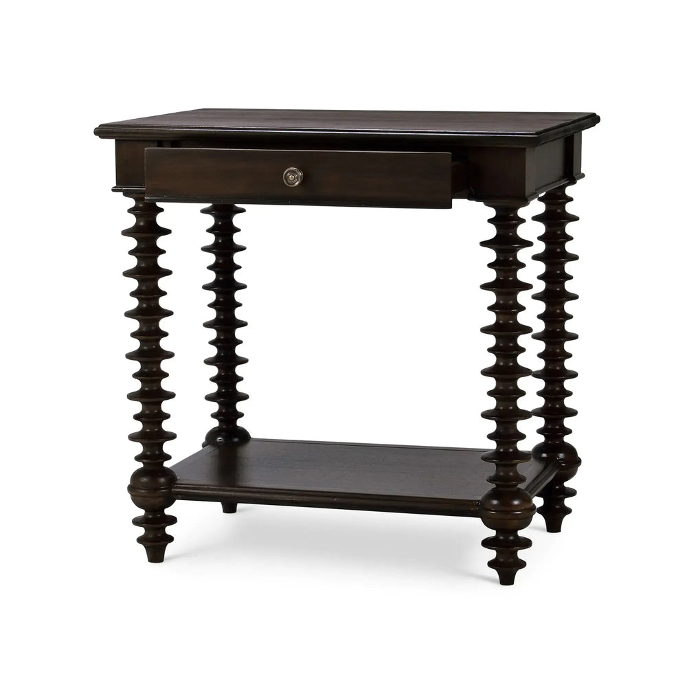 Bramble Milano Side Table In Walnut-Bramble-Blue Hand Home