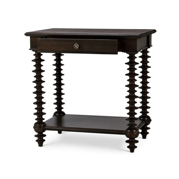 Bramble Milano Side Table In Walnut-Bramble-Blue Hand Home