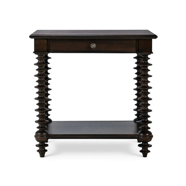 Bramble Milano Side Table In Walnut-Bramble-Blue Hand Home