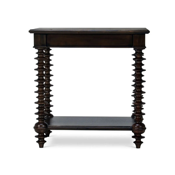Bramble Milano Side Table In Walnut-Bramble-Blue Hand Home