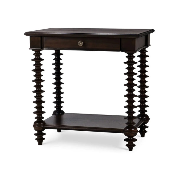 Bramble Milano Side Table In Walnut-Bramble-Blue Hand Home