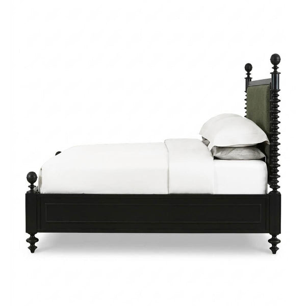 Milano Upholstered Bed Queen (* adjustable posters)-Blue Hand Home