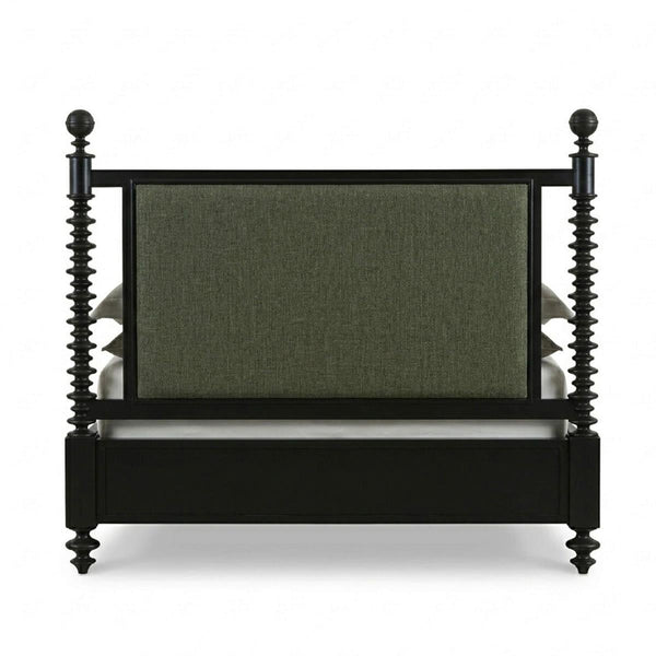 Milano Upholstered Bed Queen (* adjustable posters)-Blue Hand Home