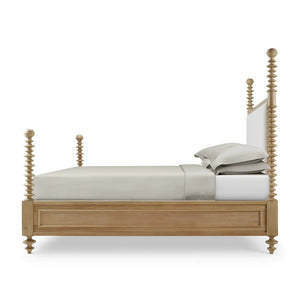 Bramble Milano Upholstered King Bed In Fruitwood W/ Arctic White Performance Fabric-Bramble-Blue Hand Home