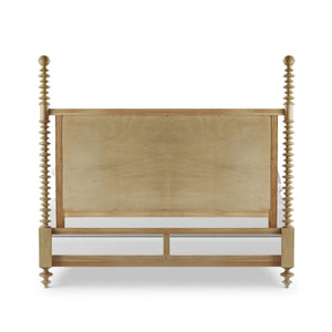 Bramble Milano Upholstered King Bed In Fruitwood W/ Arctic White Performance Fabric-Bramble-Blue Hand Home
