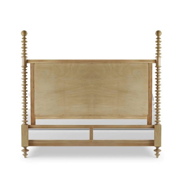 Bramble Milano Upholstered King Bed In Fruitwood W/ Arctic White Performance Fabric-Bramble-Blue Hand Home