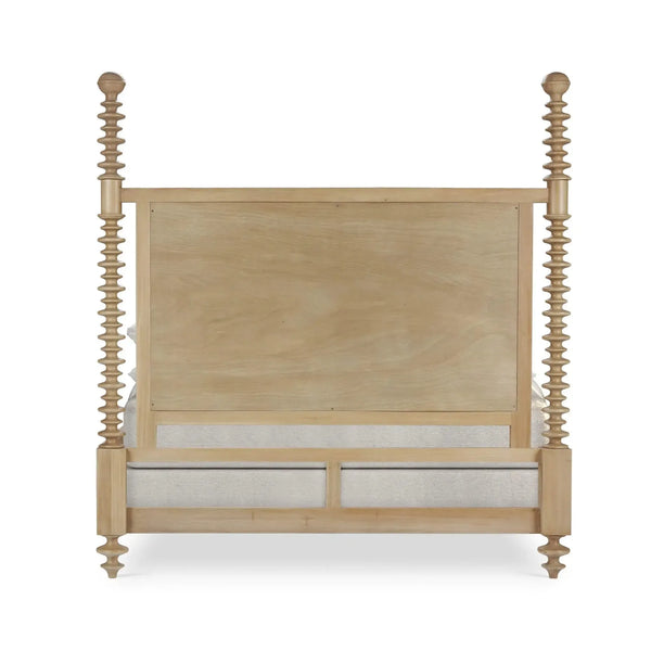Bramble Milano Upholstered Queen Bed In Fruitwood W/ Arctic White Performance Fabric-Bramble-Blue Hand Home