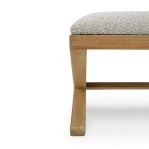 Bramble Milton X Bench In Fruitwood W/ Boucle Sand Performance Fabric-Bramble-Blue Hand Home