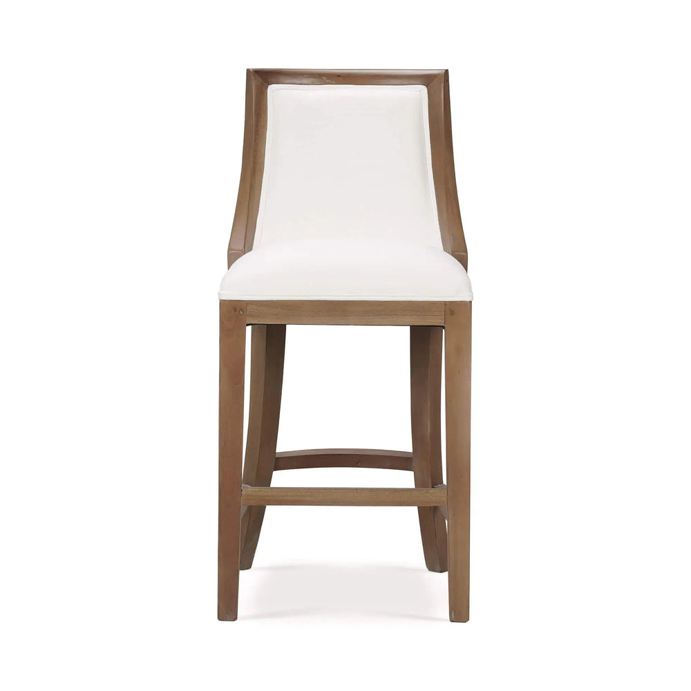 Bramble Monarch Counter Stool In Straw Wash W /Arctic White Performance Fabric-Bramble-Blue Hand Home
