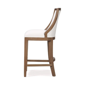 Bramble Monarch Counter Stool In Straw Wash W /Arctic White Performance Fabric-Bramble-Blue Hand Home