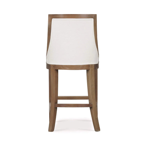 Bramble Monarch Counter Stool In Straw Wash W /Arctic White Performance Fabric-Bramble-Blue Hand Home