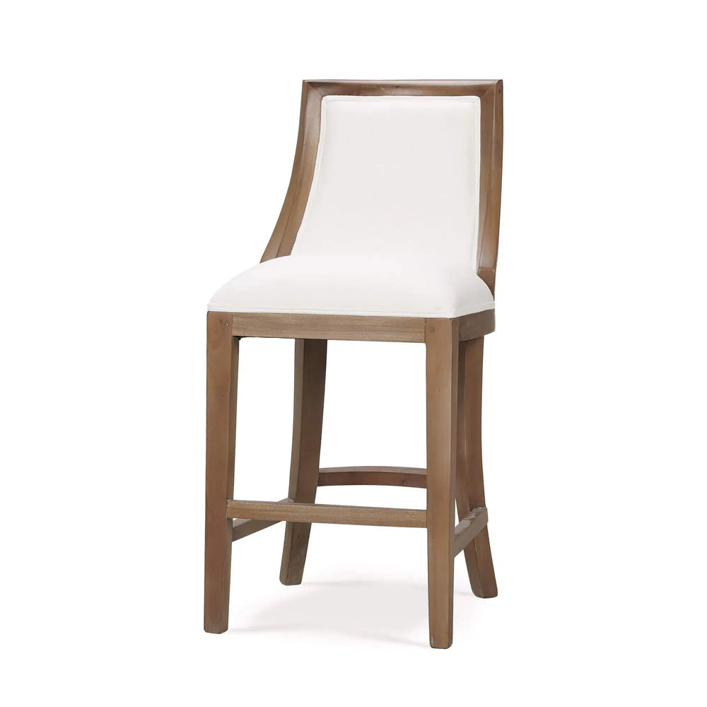 Bramble Monarch Counter Stool In Straw Wash W /Arctic White Performance Fabric-Bramble-Blue Hand Home