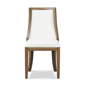 Bramble Monarch Dining Chair In Straw Wash W/ Arctic White Performance Fabric-Bramble-Blue Hand Home