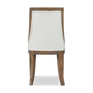 Bramble Monarch Dining Chair In Straw Wash W/ Arctic White Performance Fabric-Bramble-Blue Hand Home