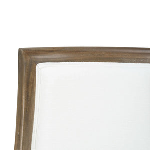 Bramble Monarch Dining Chair In Straw Wash W/ Arctic White Performance Fabric-Bramble-Blue Hand Home