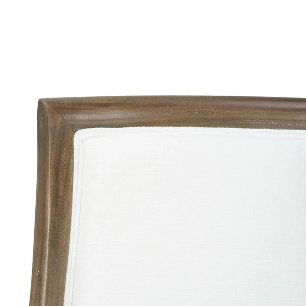 Bramble Monarch Dining Chair In Straw Wash W/ Arctic White Performance Fabric-Bramble-Blue Hand Home