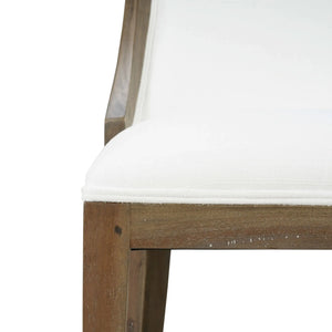 Bramble Monarch Dining Chair In Straw Wash W/ Arctic White Performance Fabric-Bramble-Blue Hand Home