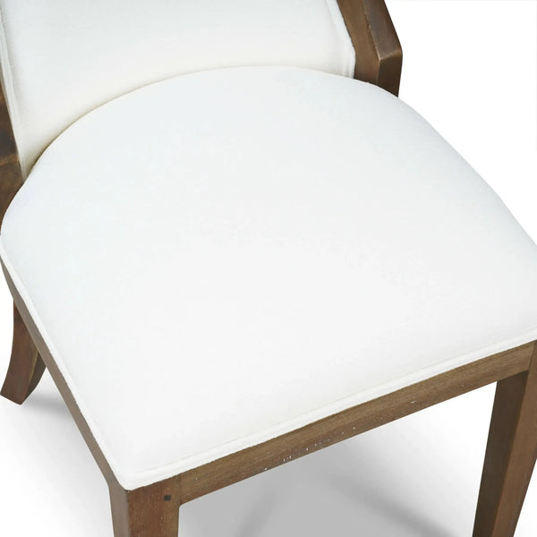 Bramble Monarch Dining Chair In Straw Wash W/ Arctic White Performance Fabric-Bramble-Blue Hand Home