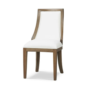 Bramble Monarch Dining Chair In Straw Wash W/ Arctic White Performance Fabric-Bramble-Blue Hand Home