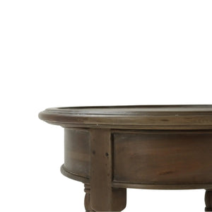 Bramble Montego Side Table In Straw Wash W/ Rattan Glaze Shelf-Bramble-Blue Hand Home
