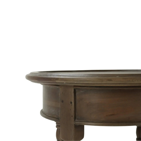Bramble Montego Side Table In Straw Wash W/ Rattan Glaze Shelf-Bramble-Blue Hand Home